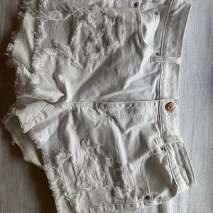 AE White jean shorts